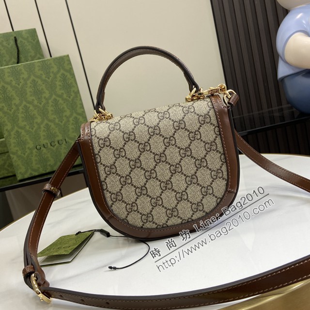 Gucci專櫃古馳最新款Horsebit 1955系列迷你手提包單肩斜挎女包 jh2499型號：781387